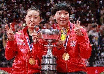 2013 Women's Doubles World Champions - Guo Yue and Li Xiaoxia from China