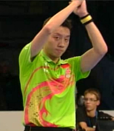 Xu Xin celebrates