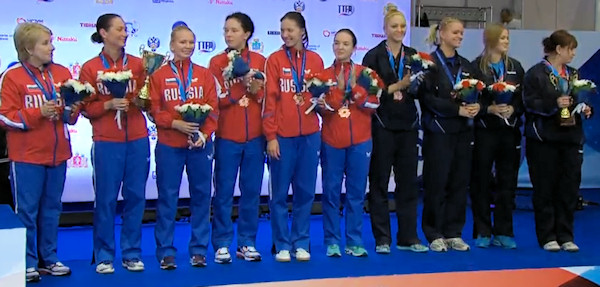 Russia and Ukraine - European Table Tennis Women's Team Bronze Medallists 2015