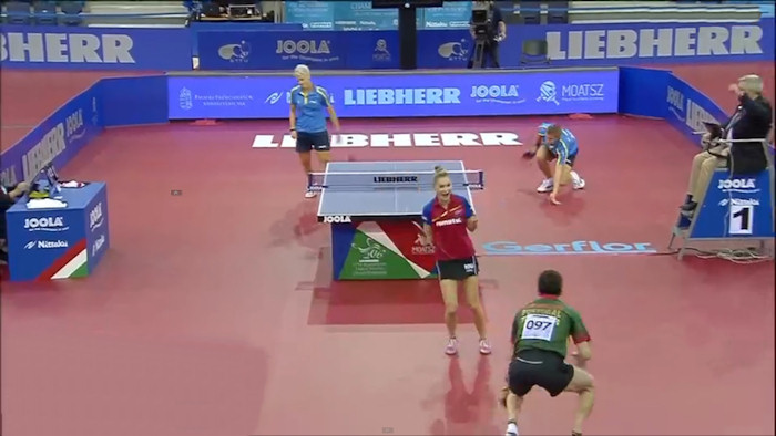2016 European Championships Mixed Doubles winners - Celebrate the winning point