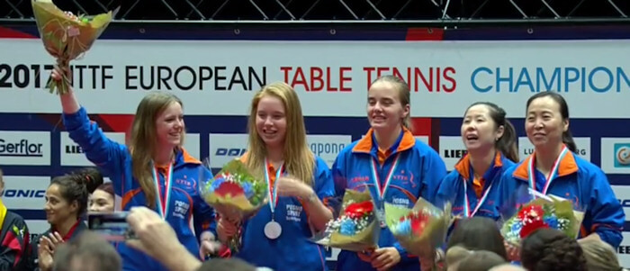 Netherlands - European Table Tennis Women's Team Bronze Medallists 2017
