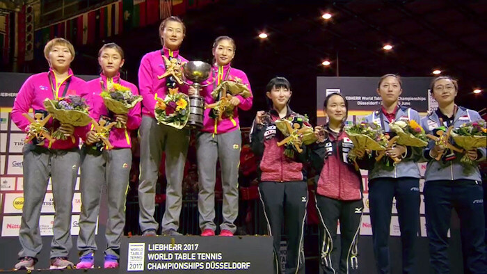 2017 World Championships - Women's Doubles Medallists