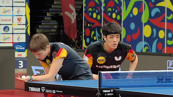2020 European Championships Mixed Doubles winners - Nina Mittelham and Qiu Dang (Germany)