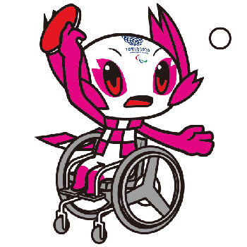 Tokyo 2020 Paralympic Games Mascot Someity playing table tennis