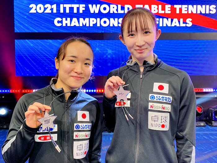 Silver Medallists - Mima Ito and Hina Hayata (Japan)