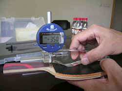 Table tennis bats - measure rubber thickness