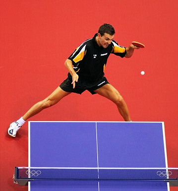 Blue table tennis table