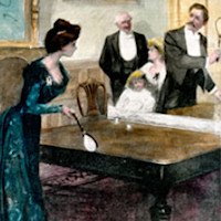 Early version of table tennis