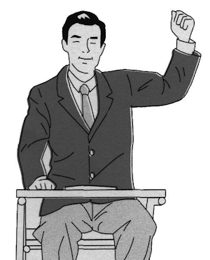 Umpires hand signal for a point