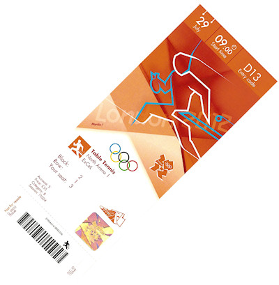 My ticket for the table tennis at the 2012 Olympic Games