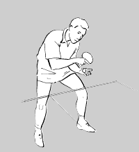 Backhand sidespin service stance