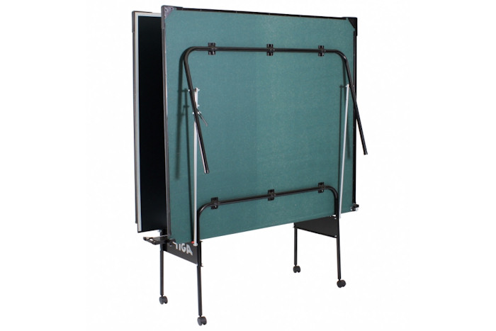 Stiga Advance T8621 table tennis table in its storage position