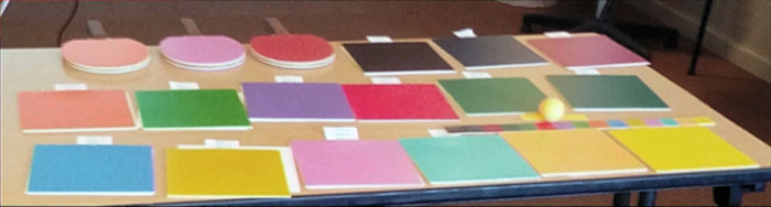 Trial samples of new colours for rubbers
