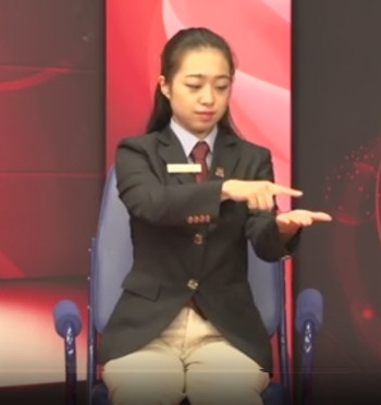 Umpires hand signal for serve not high enough
