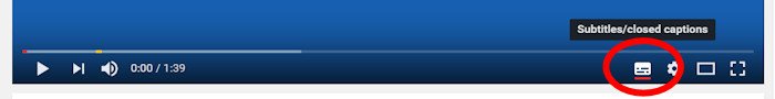 subtitles/closed captions button