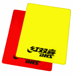yellow cards and red cards in table tennis